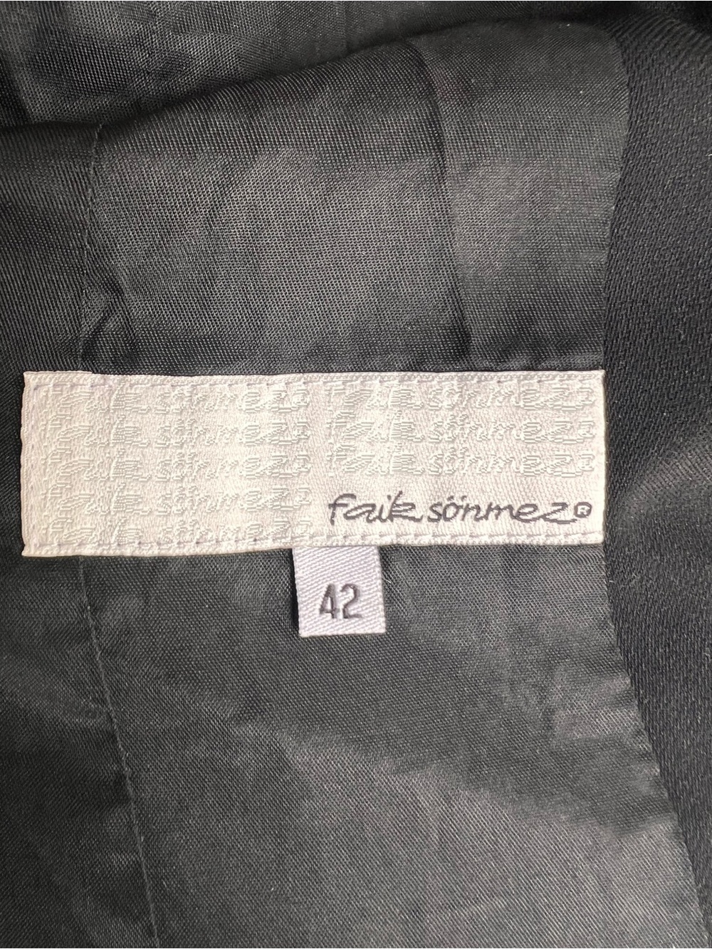 FAIK SÖNMEZ Black Ruffle Trim Tailored Blazer Jacket Size 42 - Picture 7 of 9